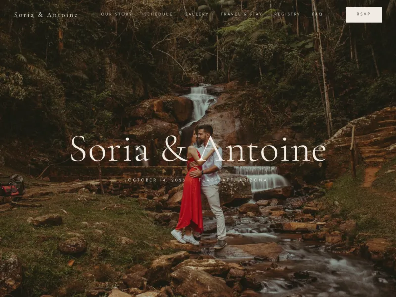 Soria & Antoine — wedding site — live demo